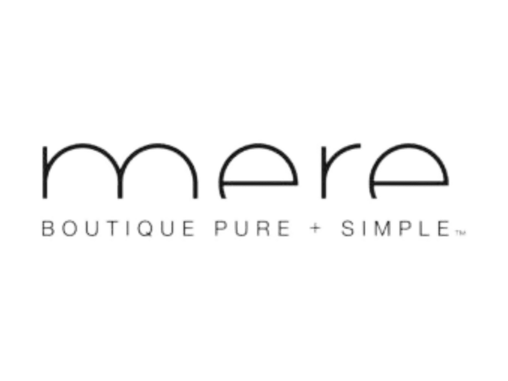 Mere Hotel logo. Below the word MERE reads, “Boutique Pure + Simple”. 