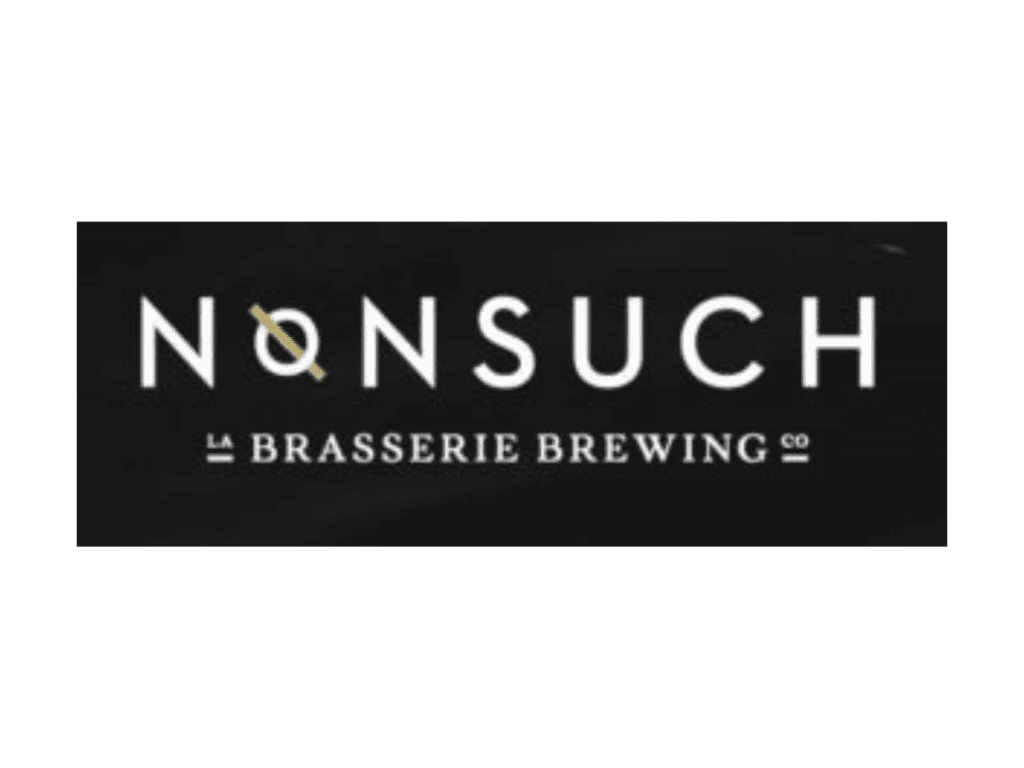 Nonsuch Brewing Co. Logo. On a black background below the word Nonsuch, reads, “La Brasserie Brewing Co”. 