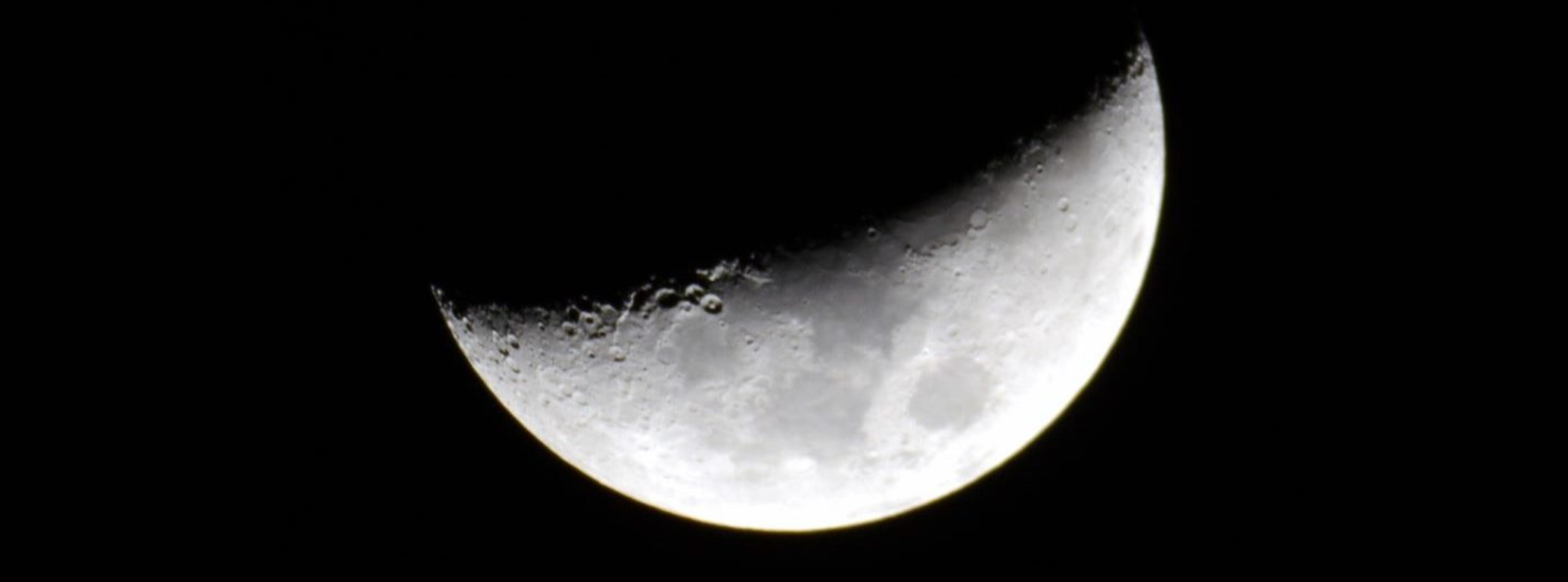 Close-up of a crescent moon.