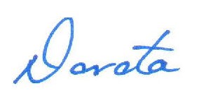 The name "Dorota," handwritten in blue ink.