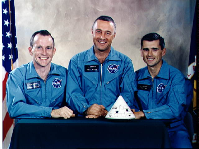 Official photo of the three-man crew of Apollo 1.