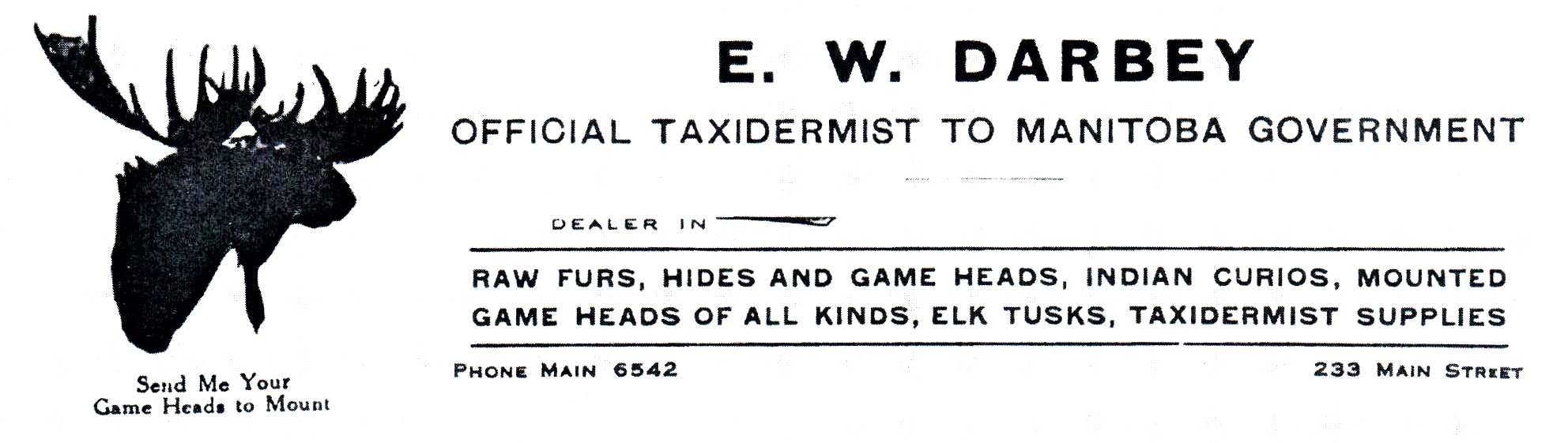 A letterhead for E. W. Darbey 