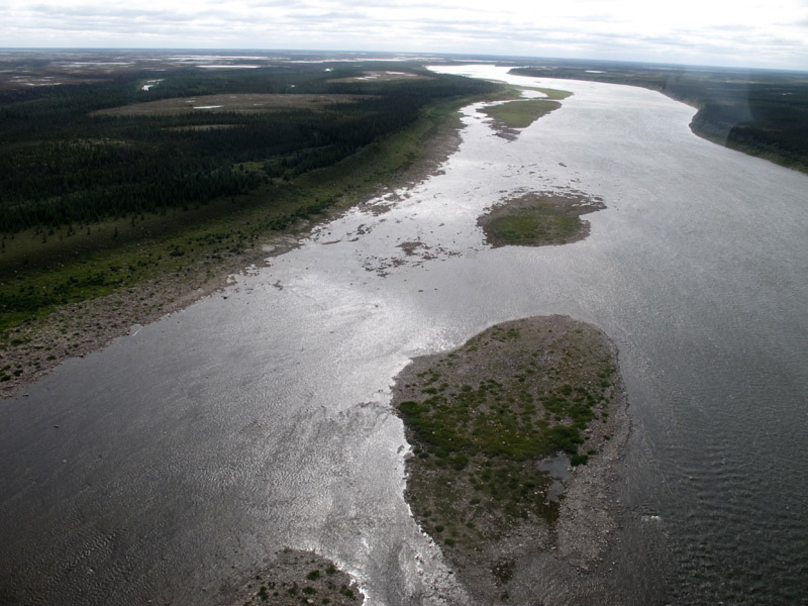 Aerial view of a river.