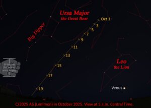 Finder chart for Comet Lemmon 2025 A6.
