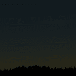 The western sky 45 minutes after sunset on March 6, 2026. Venus and Saturn are visible. Image created with DIGISTAR.