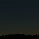 The western sky 45 minutes after sunset on March 5, 2026. Venus and Saturn are visible. Image created with DIGISTAR.