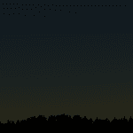 The western sky 45 minutes after sunset on March 7, 2026. Venus and Saturn are visible. Image created with DIGISTAR.