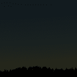 The western sky 45 minutes after sunset on March 8, 2026. Venus and Saturn are visible. Image created with DIGISTAR.