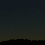 The western sky 45 minutes after sunset on March 9, 2026. Venus and Saturn are visible. Image created with DIGISTAR.