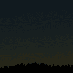 The western sky 45 minutes after sunset on March 10, 2026. Venus and Saturn are visible. Image created with DIGISTAR.