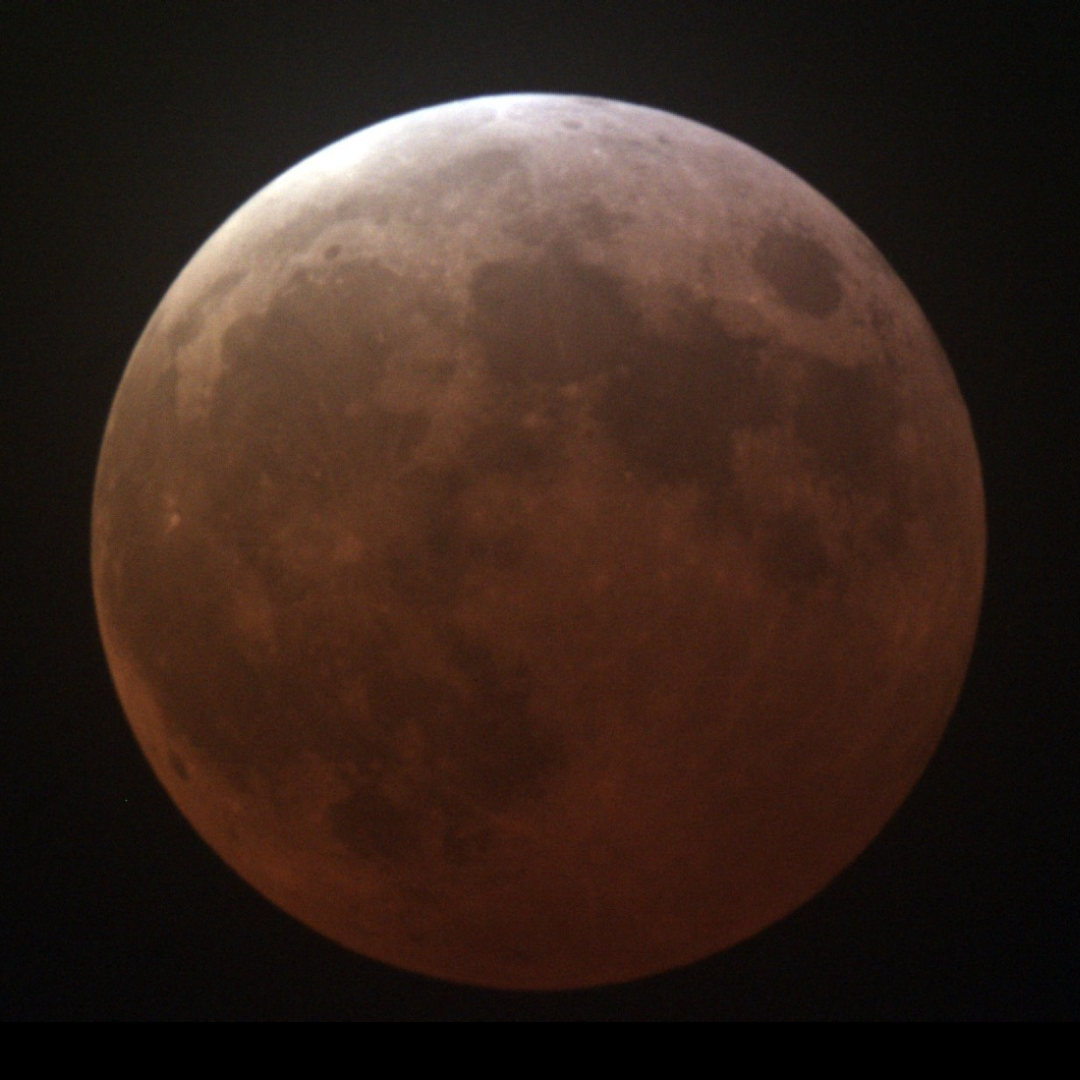 The total lunar eclipse of March 15, 2025 as seen from Winnipeg. Image by Planetarium Astronomer Scott Young.