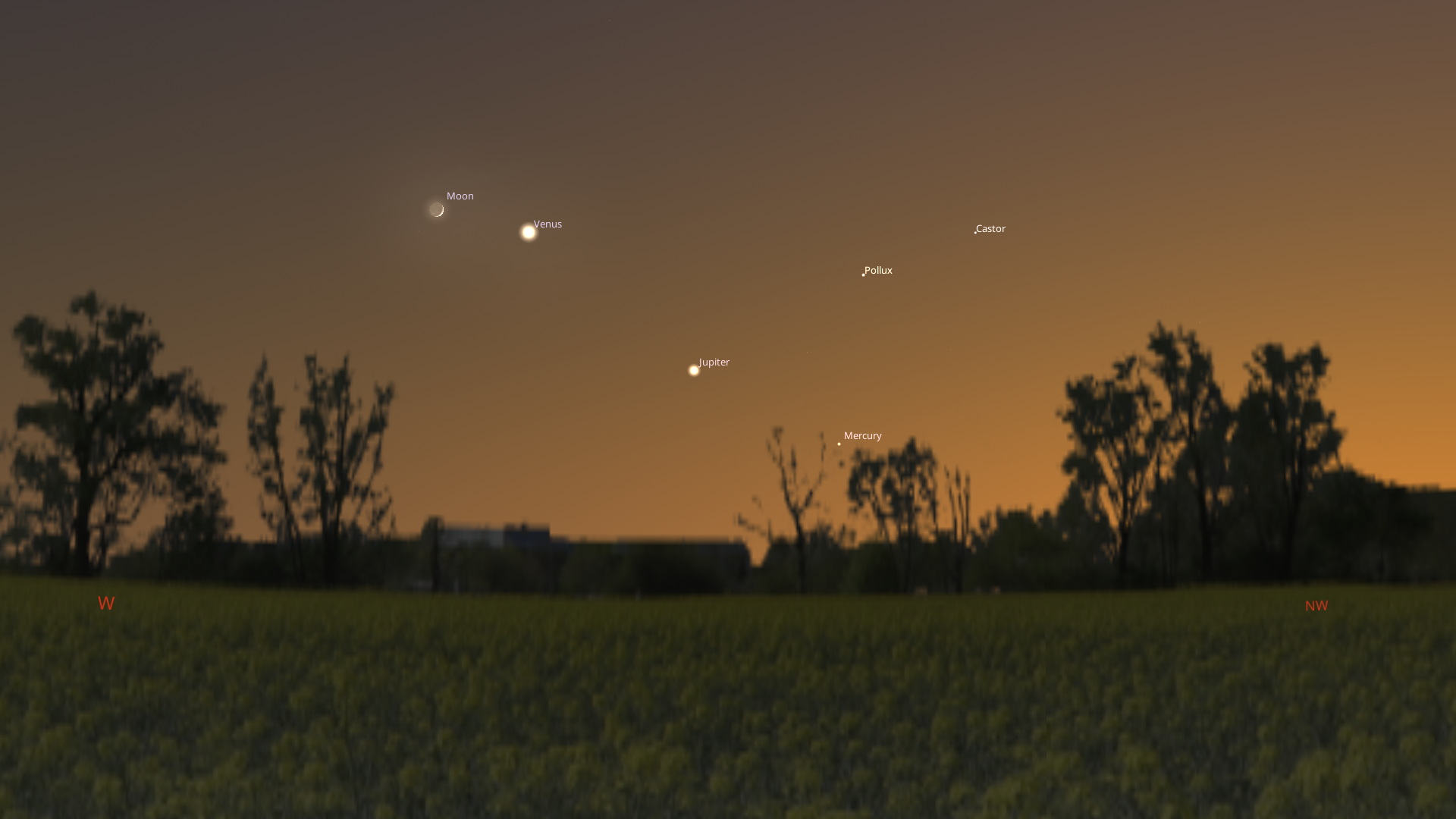 The sky on June 17, 2026 at 10pm local time.